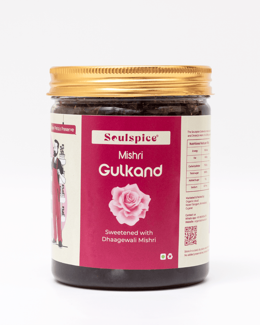 Soulspice 100% Organic Gulkand | 500g | Dhaagewali Mishri Gulkand - Organic Cloud - Soulspice