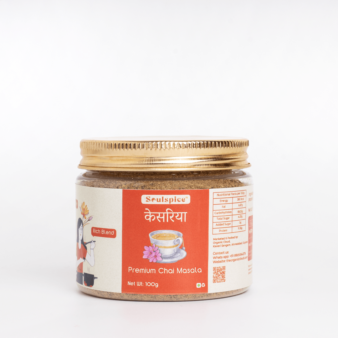 Soulspice Kesariya Chai Masala | Aromatic Blend with Saffron, Ginger, Cardamom & More - Organic Cloud - Organic Cloud