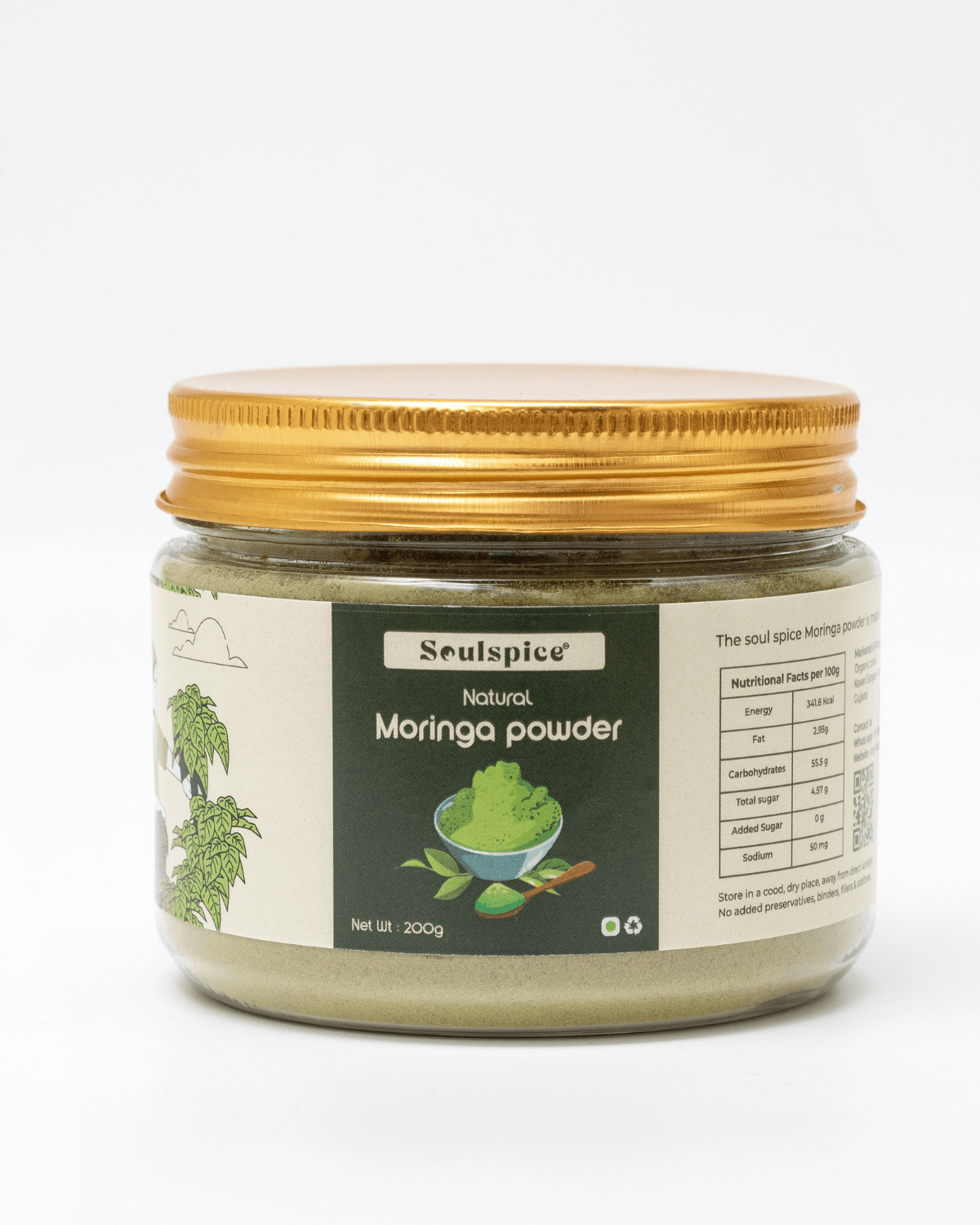 Soulspice Organic Moringa Powder 200 g | Green Goodness - Organic Cloud - Soulspice