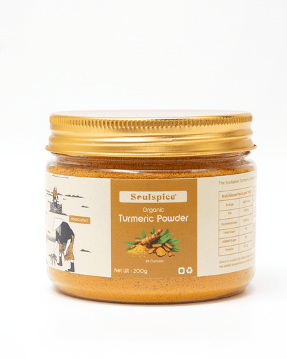 Soulspice Turmeric Powder Natural Golden Turmeric Powder | 200g Natural Turmeric Powder - Organic Cloud - Soulspice