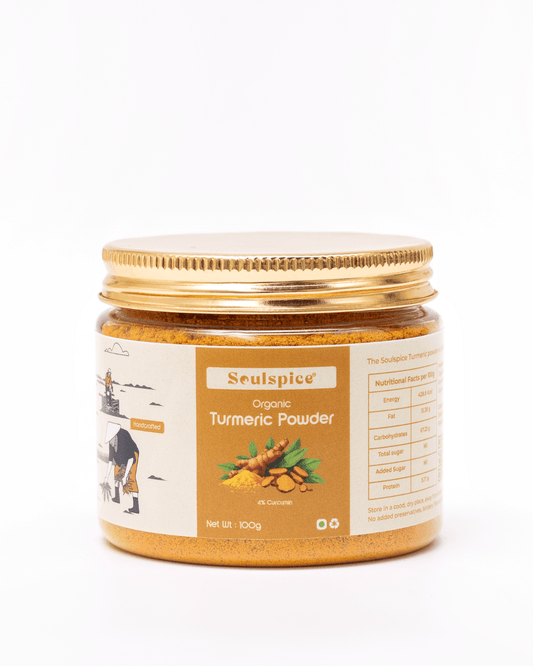 Soulspice Turmeric Powder Natural Golden Turmeric Powder with No Added Flavours and Colours 100GM Pack - Organic Cloud - Soulspice